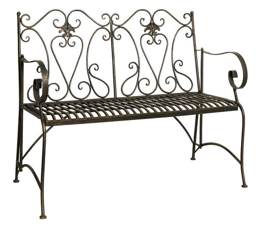 Biscottini Divanetto panchina Liberty in ferro finitura bronzata