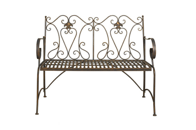 Biscottini Divanetto panchina Liberty in ferro finitura bronzata