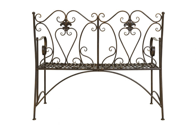 Biscottini Divanetto panchina Liberty in ferro finitura bronzata