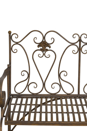 Biscottini Divanetto panchina Liberty in ferro finitura bronzata