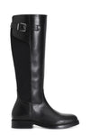 STIVALE IN PELLE E LYCRA STRETCH CON FIBBIA
