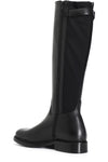 STIVALE IN PELLE E LYCRA STRETCH CON FIBBIA