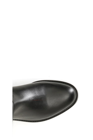 STIVALE IN PELLE E LYCRA STRETCH CON FIBBIA
