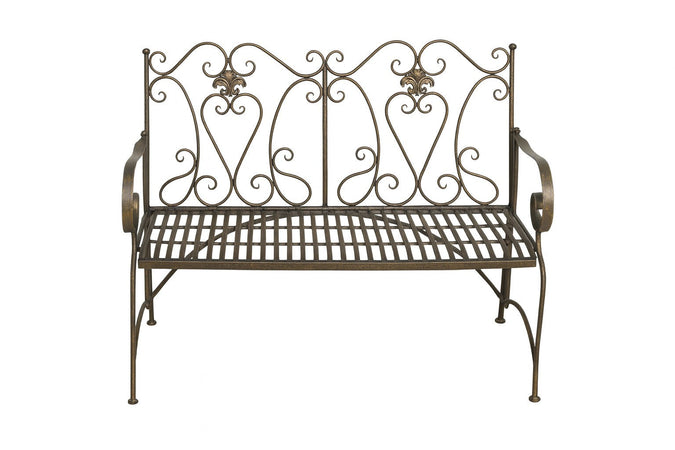 Biscottini Divanetto panchina Liberty in ferro finitura bronzata