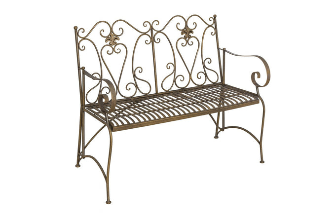 Biscottini Divanetto panchina Liberty in ferro finitura bronzata