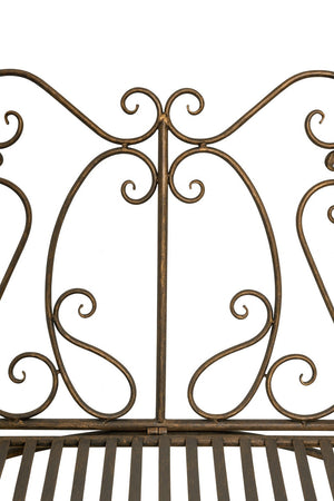 Biscottini Divanetto panchina Liberty in ferro finitura bronzata