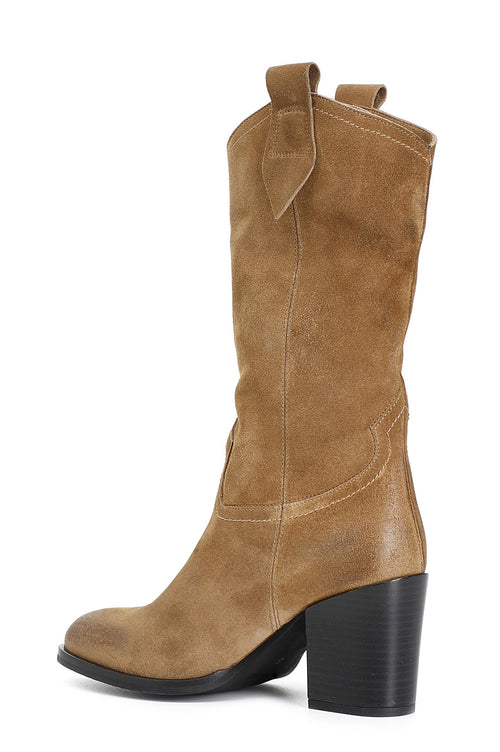 STIVALE 3/4 IN PELLE SCAMOSCIATA