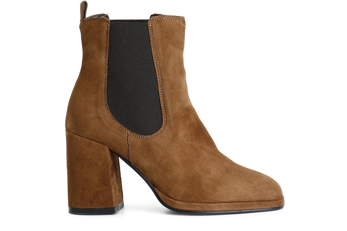 TRONCHETTO CON ELASTICO IN PELLE SCAMOSCIATA