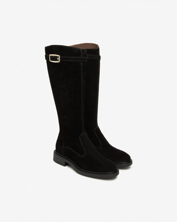 Nero Giardini stivali donna in pelle scamosciata nero I514715D100