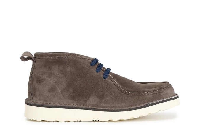 SCARPA POLACCO ALLACCIATA IN PELLE SCAMOSCIATA CON BORDO VASCHETTA