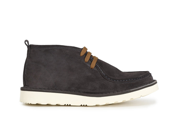 SCARPA POLACCO ALLACCIATA IN PELLE SCAMOSCIATA CON BORDO VASCHETTA