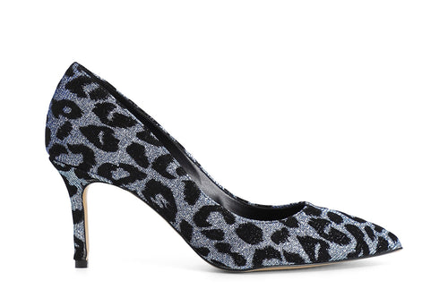 DECOLLETE IN TESSUTO GLITTER LEOPARDO