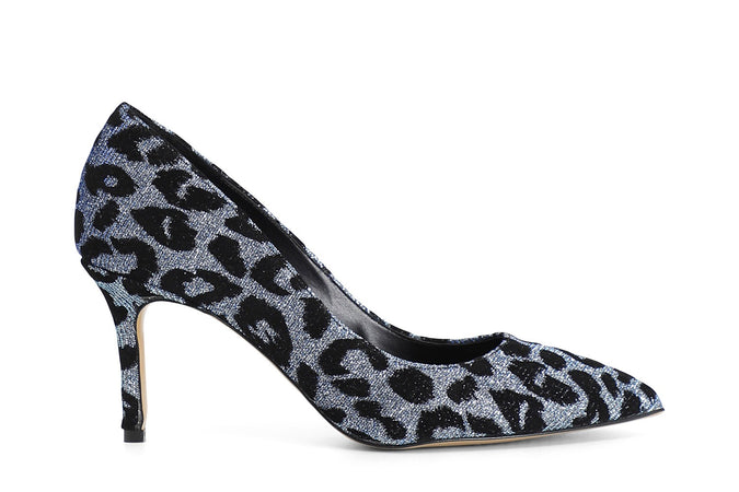 DECOLLETE IN TESSUTO GLITTER LEOPARDO