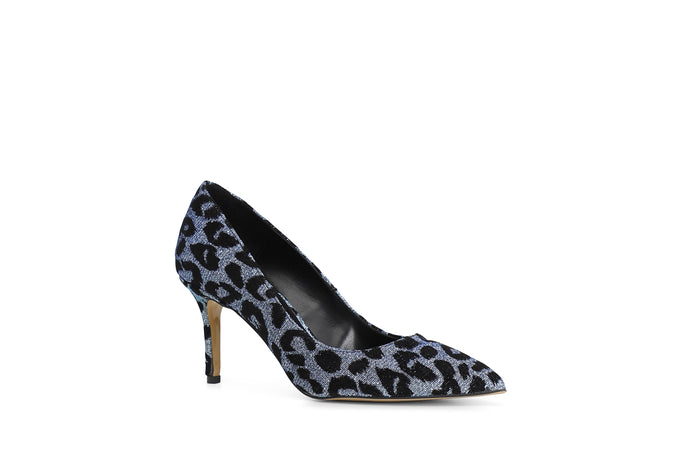 DECOLLETE IN TESSUTO GLITTER LEOPARDO