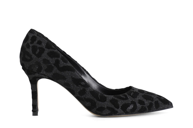 DECOLLETE IN TESSUTO GLITTER LEOPARDO