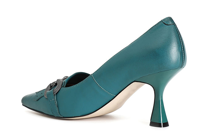 DECOLLETE IN PELLE CON MORSETTO