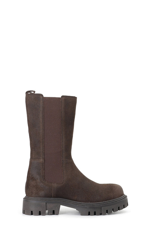 STIVALETTO IN PELLE SCAMOSCIATA CON ELASTICO