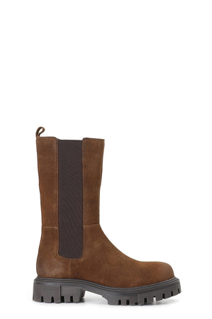 STIVALETTO IN PELLE SCAMOSCIATA CON ELASTICO