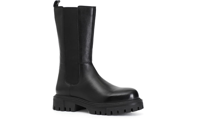 STIVALETTO 3/4 IN PELLE CON ELASTICO