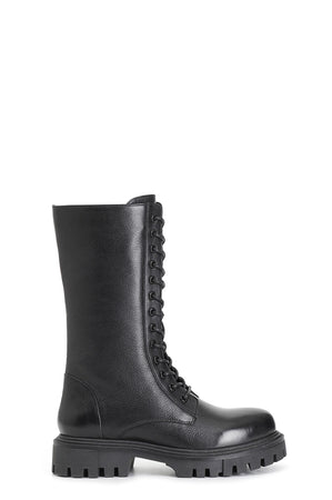 STIVALETTO 3/4 IN PELLE CON LACCI