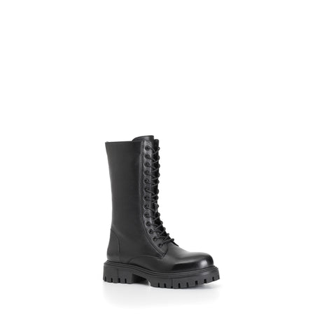 STIVALETTO 3/4 IN PELLE CON LACCI
