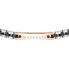 Bracciale MASERATI uomo Tag acciaio / nero / oro rosa
