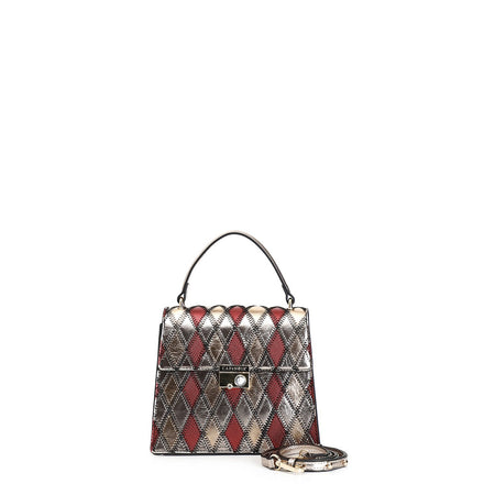 MINIBAG ROMBI PATCHWORK E ACCESSORIO CON STRASS