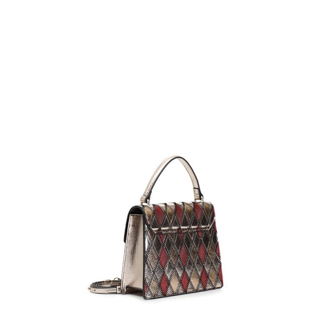 MINIBAG ROMBI PATCHWORK E ACCESSORIO CON STRASS