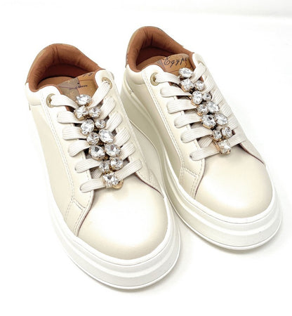 Alviero Martini sneakers Off white con accessorio gioiello N 2270 0289