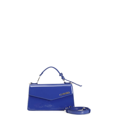 BORSA A SPALLA EFFETTO VERNICE CON ACCESSORIO CN CON STRASS