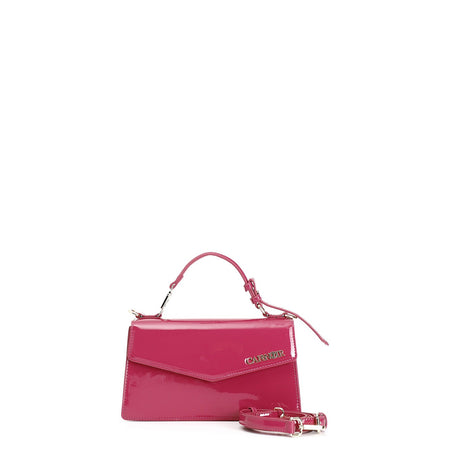 BORSA A SPALLA EFFETTO VERNICE CON ACCESSORIO CN CON STRASS