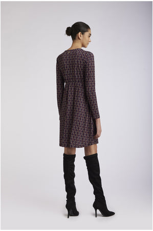 ABITO SCOLLO INCROCIATO STAMPATO