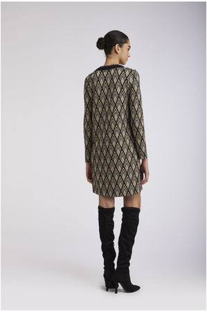 MINIABITO SCOLLO A V LAVORAZIONE JACQUARD