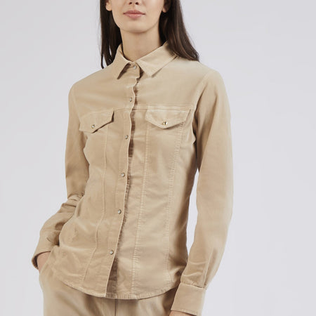 CAMICIA AVVITATA IN VELLUTO TINTO CAPO