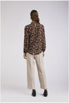 BLUSA CON COLLO ARRICCIATO GEORGETTE STAMPATA