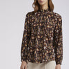 BLUSA CON COLLO ARRICCIATO GEORGETTE STAMPATA
