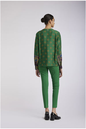 BLUSA STAMPATA CON PIEGA DAVANTI