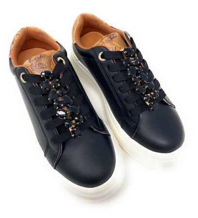 Alviero Martini sneakers black geo con accessorio gioiello N 2270 0289