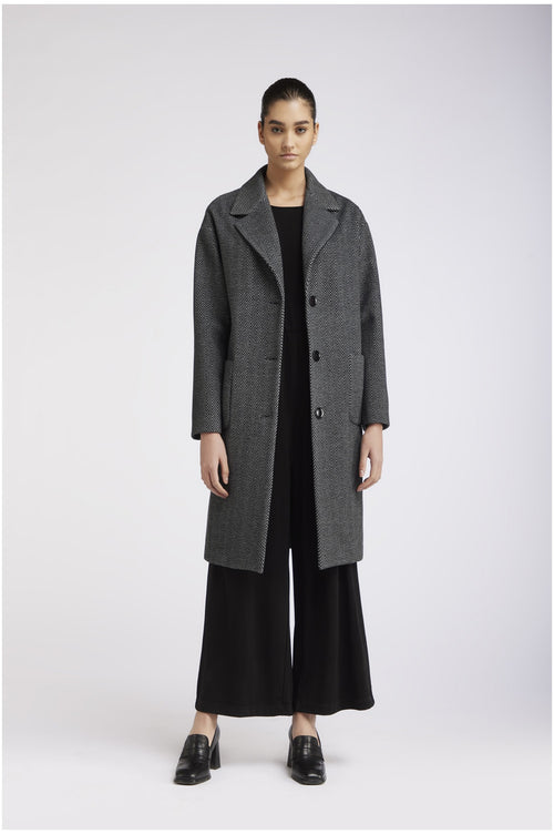 CAPPOTTO MONOPETTO TESSUTO SPIGATO