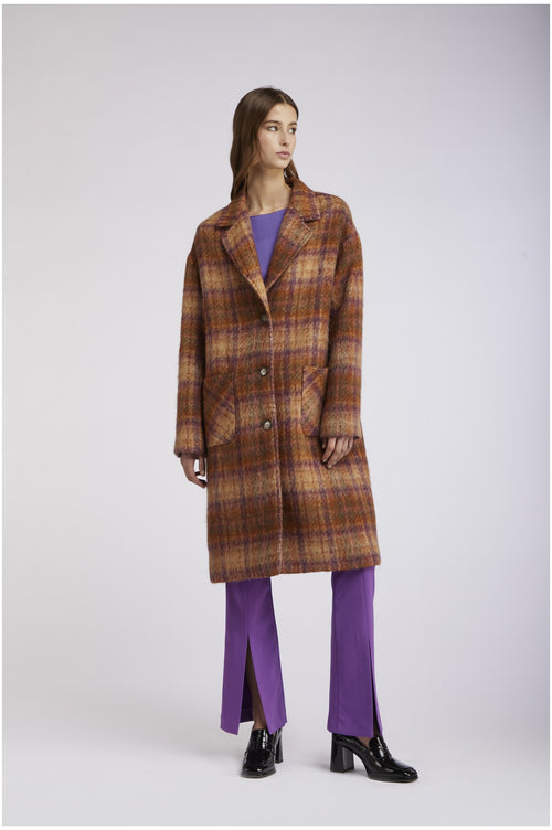 CAPPOTTO MONOPETTO TESSUTO A QUADRI