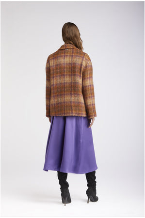 CAPPOTTO CORTO DOPPIOPETTO TESSUTO A QUADRI