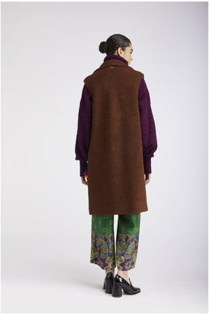 GILET DOPPIOPETTO OVER TESSUTO BOUCLè