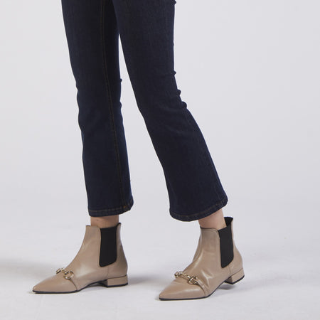 DENIM CROPPED FLARE CON TASCHE A TOPPA