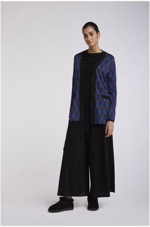 CARDIGAN LUNGO TESSUTO JACQUARD