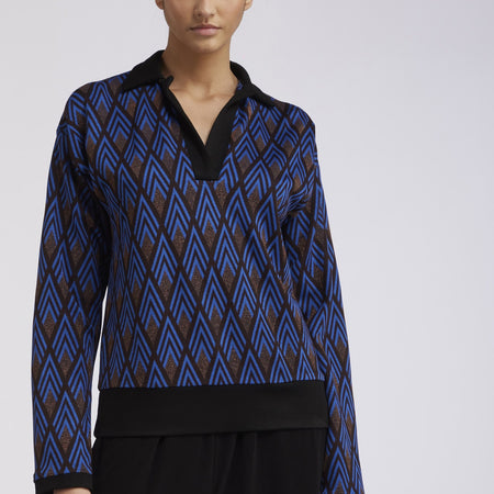 MAGLIA COLLO TIPO POLO TESSUTO JACQUARD