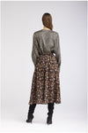 GONNA CON RUCHES GEORGETTE STAMPATA