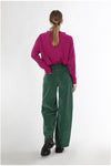 PANTALONE WIDE LEG IN VELLUTO TINTO CAPO