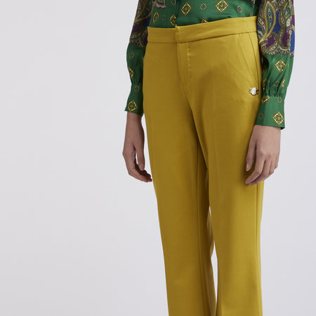 PANTALONE CROPPED FLARE TESSUTO ELASTICIZZATO