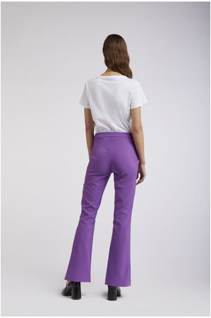 PANTALONE A ZAMPA CON SPACCO DAVANTI TESSUTO BISTRETCH