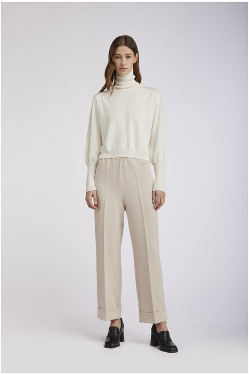 PANTALONE CULOTTE CON RISVOLTO